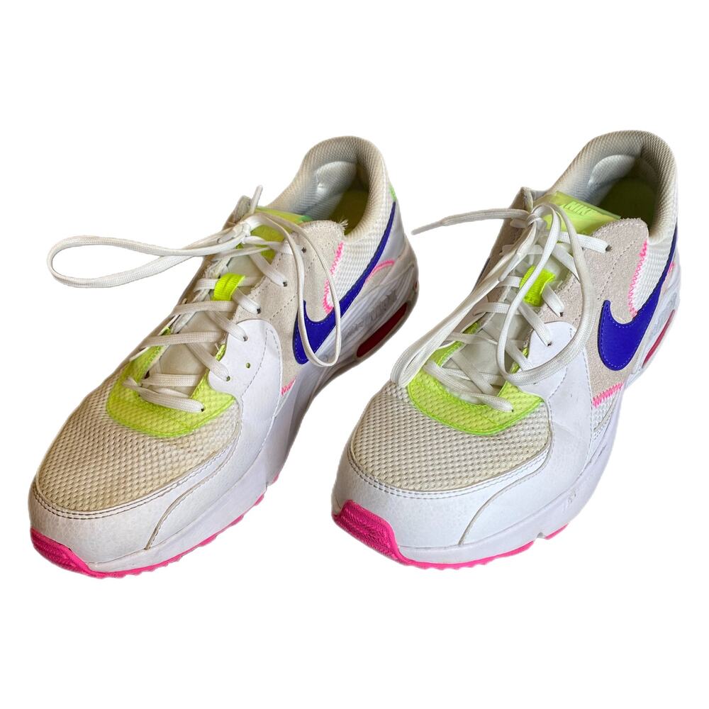 NIKE Air Max Excee Women's White Indigo Pink Volt Sneakers Size 11